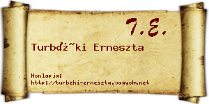 Turbéki Erneszta névjegykártya